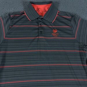Antigua Leilehua Golf Club Polo Shirt Mens XL Striped Performance Golf Hawaii